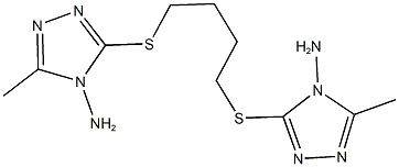 3-({4-[(4-amino-5-methyl-4H-1,2,4-triazol-3-yl)sulfanyl]butyl}sulfanyl)-5-methyl-4H-1,2,4-triazol-4-ylamine,,结构式