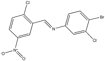 4-bromo-3-chloro-N-(2-chloro-5-nitrobenzylidene)aniline Struktur