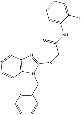 2-[(1-benzyl-1H-benzimidazol-2-yl)sulfanyl]-N-(2-fluorophenyl)acetamide Structure