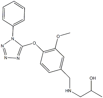 1-({3-methoxy-4-[(1-phenyl-1H-tetraazol-5-yl)oxy]benzyl}amino)-2-propanol Structure