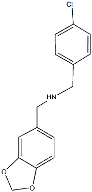 N-(1,3-benzodioxol-5-ylmethyl)-N-(4-chlorobenzyl)amine,,结构式