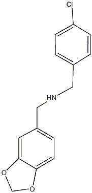 N-(1,3-benzodioxol-5-ylmethyl)-N-(4-chlorobenzyl)amine Structure