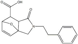 4-oxo-3-(2-phenylethyl)-10-oxa-3-azatricyclo[5.2.1.0~1,5~]dec-8-ene-6-carboxylic acid 化学構造式