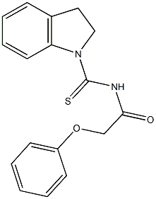 N-(2,3-dihydro-1H-indol-1-ylcarbothioyl)-2-phenoxyacetamide 化学構造式