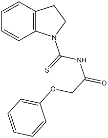 N-(2,3-dihydro-1H-indol-1-ylcarbothioyl)-2-phenoxyacetamide Structure