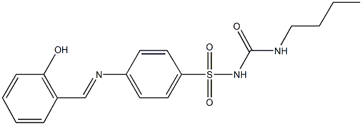 1-({[4-({[(butylamino)carbonyl]amino}sulfonyl)phenyl]imino}methyl)-2-hydroxybenzene 化学構造式