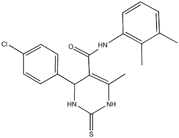 4-(4-chlorophenyl)-N-(2,3-dimethylphenyl)-6-methyl-2-thioxo-1,2,3,4-tetrahydro-5-pyrimidinecarboxamide,,结构式