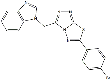 1-{[6-(4-bromophenyl)[1,2,4]triazolo[3,4-b][1,3,4]thiadiazol-3-yl]methyl}-1H-benzimidazole Structure