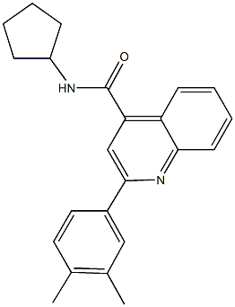 N-cyclopentyl-2-(3,4-dimethylphenyl)-4-quinolinecarboxamide 化学構造式