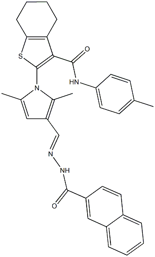 2-{2,5-dimethyl-3-[2-(2-naphthoyl)carbohydrazonoyl]-1H-pyrrol-1-yl}-N-(4-methylphenyl)-4,5,6,7-tetrahydro-1-benzothiophene-3-carboxamide