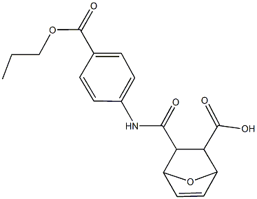 3-{[4-(propoxycarbonyl)anilino]carbonyl}-7-oxabicyclo[2.2.1]hept-5-ene-2-carboxylic acid,,结构式