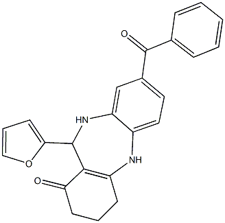 8-benzoyl-11-(2-furyl)-2,3,4,5,10,11-hexahydro-1H-dibenzo[b,e][1,4]diazepin-1-one Structure