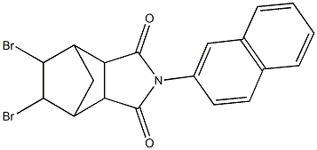 8,9-dibromo-4-(2-naphthyl)-4-azatricyclo[5.2.1.0~2,6~]decane-3,5-dione,,结构式