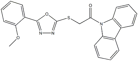 9-({[5-(2-methoxyphenyl)-1,3,4-oxadiazol-2-yl]sulfanyl}acetyl)-9H-carbazole Struktur