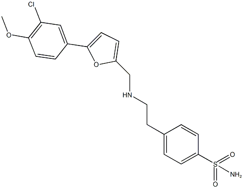 4-[2-({[5-(3-chloro-4-methoxyphenyl)-2-furyl]methyl}amino)ethyl]benzenesulfonamide 化学構造式