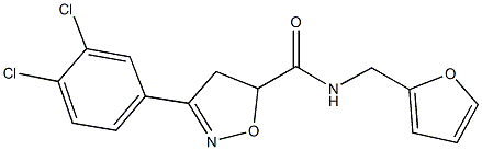 3-(3,4-dichlorophenyl)-N-(2-furylmethyl)-4,5-dihydro-5-isoxazolecarboxamide Structure