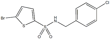 5-bromo-N-(4-chlorobenzyl)-2-thiophenesulfonamide,,结构式
