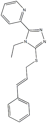 cinnamyl 4-ethyl-5-(2-pyridinyl)-4H-1,2,4-triazol-3-yl sulfide 化学構造式