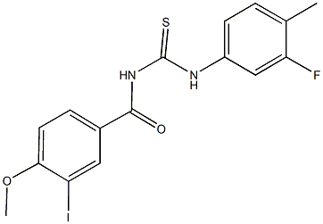 N-(3-fluoro-4-methylphenyl)-N'-(3-iodo-4-methoxybenzoyl)thiourea Struktur