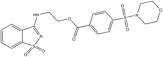 2-[(1,1-dioxido-1,2-benzisothiazol-3-yl)amino]ethyl 4-(4-morpholinylsulfonyl)benzoate 结构式