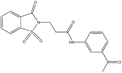 N-(3-acetylphenyl)-3-(1,1-dioxido-3-oxo-1,2-benzisothiazol-2(3H)-yl)propanamide Structure