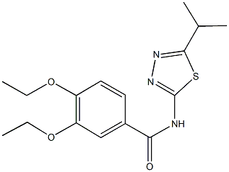 3,4-diethoxy-N-(5-isopropyl-1,3,4-thiadiazol-2-yl)benzamide,,结构式
