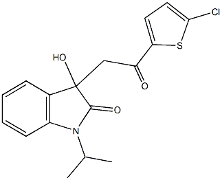 3-[2-(5-chloro-2-thienyl)-2-oxoethyl]-3-hydroxy-1-isopropyl-1,3-dihydro-2H-indol-2-one 结构式