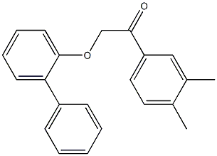 2-([1,1'-biphenyl]-2-yloxy)-1-(3,4-dimethylphenyl)ethanone,,结构式