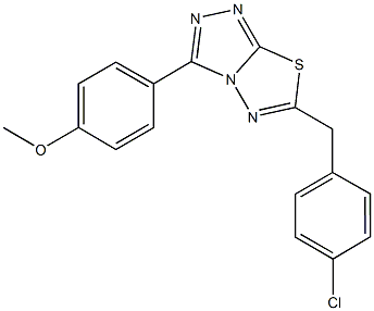 4-[6-(4-chlorobenzyl)[1,2,4]triazolo[3,4-b][1,3,4]thiadiazol-3-yl]phenyl methyl ether,,结构式