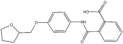 2-{[4-(tetrahydro-2-furanylmethoxy)anilino]carbonyl}benzoic acid Struktur