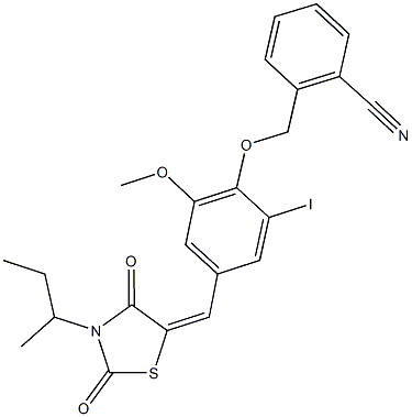 2-({4-[(3-sec-butyl-2,4-dioxo-1,3-thiazolidin-5-ylidene)methyl]-2-iodo-6-methoxyphenoxy}methyl)benzonitrile Structure