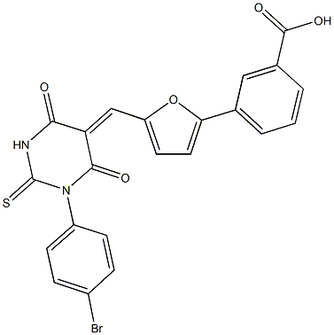 3-{5-[(1-(4-bromophenyl)-4,6-dioxo-2-thioxotetrahydro-5(2H)-pyrimidinylidene)methyl]-2-furyl}benzoic acid