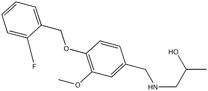 1-({4-[(2-fluorobenzyl)oxy]-3-methoxybenzyl}amino)-2-propanol 化学構造式
