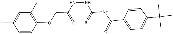 4-tert-butyl-N-({2-[(2,4-dimethylphenoxy)acetyl]hydrazino}carbothioyl)benzamide 化学構造式