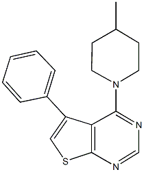 4-(4-methyl-1-piperidinyl)-5-phenylthieno[2,3-d]pyrimidine Struktur