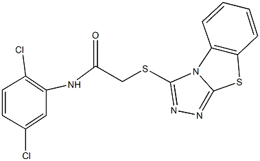 N-(2,5-dichlorophenyl)-2-([1,2,4]triazolo[3,4-b][1,3]benzothiazol-3-ylsulfanyl)acetamide 化学構造式