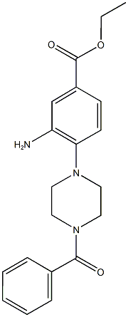 ethyl 3-amino-4-(4-benzoyl-1-piperazinyl)benzoate Struktur