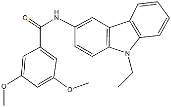 N-(9-ethyl-9H-carbazol-3-yl)-3,5-dimethoxybenzamide,,结构式