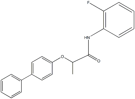 2-([1,1'-biphenyl]-4-yloxy)-N-(2-fluorophenyl)propanamide Struktur