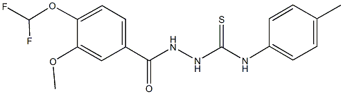 2-[4-(difluoromethoxy)-3-methoxybenzoyl]-N-(4-methylphenyl)hydrazinecarbothioamide 化学構造式