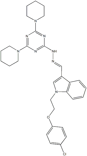 1-[2-(4-chlorophenoxy)ethyl]-1H-indole-3-carbaldehyde (4,6-dipiperidin-1-yl-1,3,5-triazin-2-yl)hydrazone