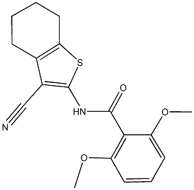 N-(3-cyano-4,5,6,7-tetrahydro-1-benzothien-2-yl)-2,6-dimethoxybenzamide Struktur