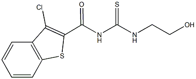 N-[(3-chloro-1-benzothien-2-yl)carbonyl]-N'-(2-hydroxyethyl)thiourea 化学構造式