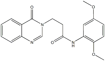 N-(2,5-dimethoxyphenyl)-3-(4-oxo-3(4H)-quinazolinyl)propanamide 化学構造式