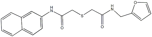 2-({2-[(2-furylmethyl)amino]-2-oxoethyl}sulfanyl)-N-(2-naphthyl)acetamide Struktur