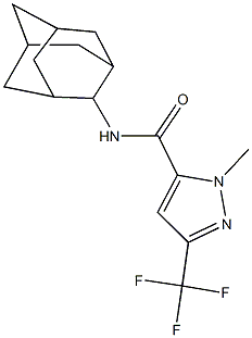 N-(2-adamantyl)-1-methyl-3-(trifluoromethyl)-1H-pyrazole-5-carboxamide,,结构式
