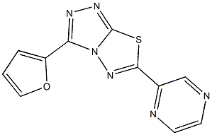 3-(2-furyl)-6-(2-pyrazinyl)[1,2,4]triazolo[3,4-b][1,3,4]thiadiazole,,结构式