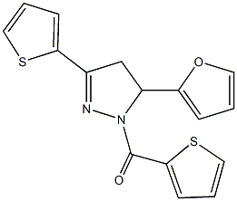 5-(2-furyl)-3-(2-thienyl)-1-(2-thienylcarbonyl)-4,5-dihydro-1H-pyrazole,,结构式