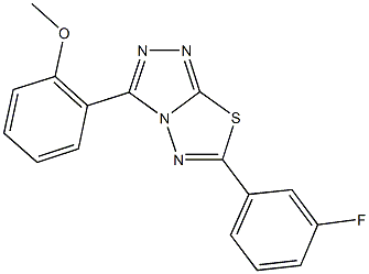 2-[6-(3-fluorophenyl)[1,2,4]triazolo[3,4-b][1,3,4]thiadiazol-3-yl]phenyl methyl ether,,结构式