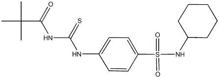 N-cyclohexyl-4-({[(2,2-dimethylpropanoyl)amino]carbothioyl}amino)benzenesulfonamide Struktur
